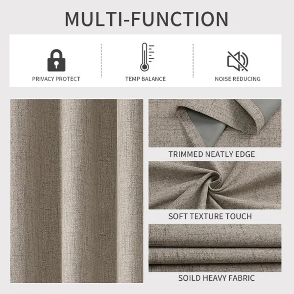 Blackout Fabric Curtain, 100%, 100% Polyester, Grommet - view 5