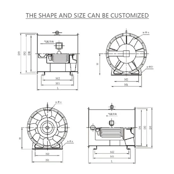 Blade Ducted Copper Motor, Aluminum, Axial - view 6