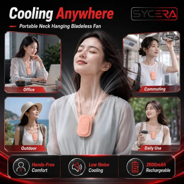 Bladeless Neck Fan, 2000mAh, Portable - view 3