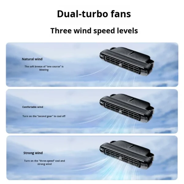 Bladeless Plastic Car Fan, X-RACING, USB - view 5