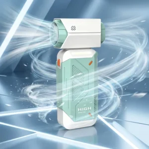 Bladeless Wearable Handheld Fan, USB-C, Battery, Plastic