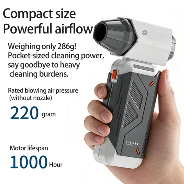 Bladeless Wearable Handheld Fan, USB-C, Battery, Plastic - view 4