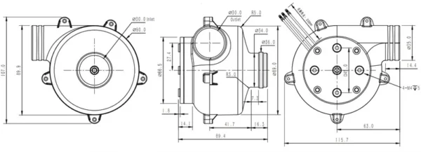 Bldc Mini Blower, 12V, 92mm, 120m3/h - view 4