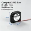 Blower, 25x25x10mm, 5V, 12V, Brushless - view 2