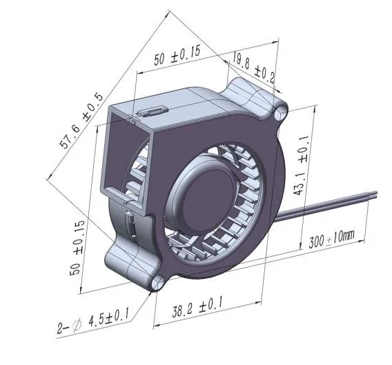 Blower, 5020MM, PBT, 50x50x20mm, 12V - view 3