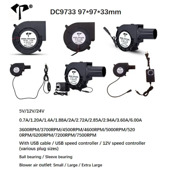 Blower, 9733, 5V, 12V, 24V - view 2