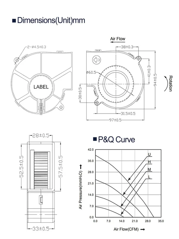 Blower, 9733, Centrifugal, 12V, 24V - view 4