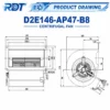 Blower, D2E146-AP47-B8, 230 V, Corded Electric - view 3