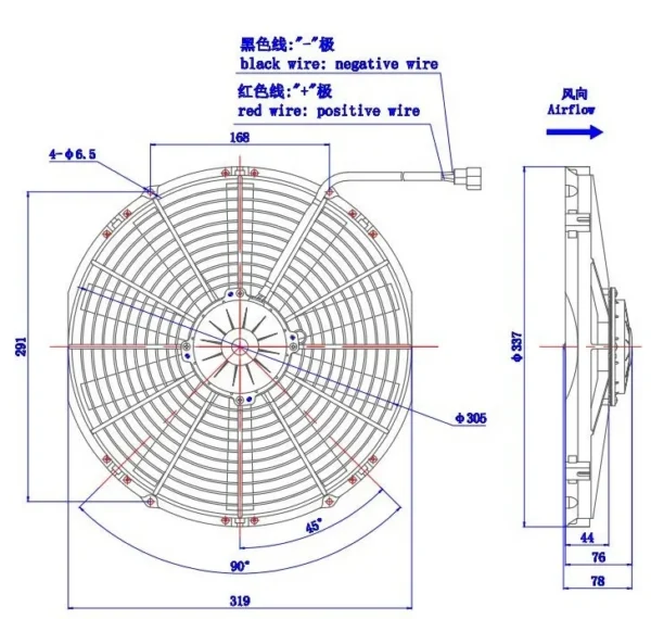 Blower, LNF2212BX, Axial - view 3