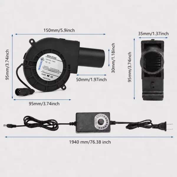 Blower, WKH, 9733H, 12V, 2.94A - view 4