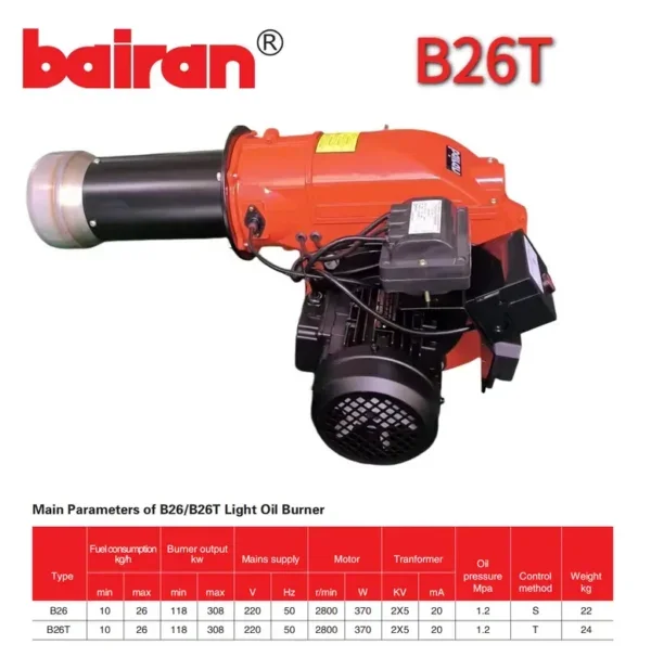 Boiler Parts, B26/B26T, Metal, Oil Burner