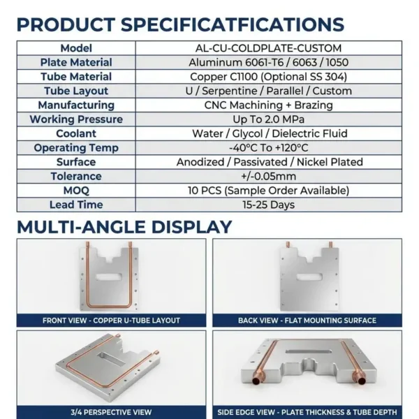 Bonded Heatsink Cold Plate, Aluminum, Copper - view 3