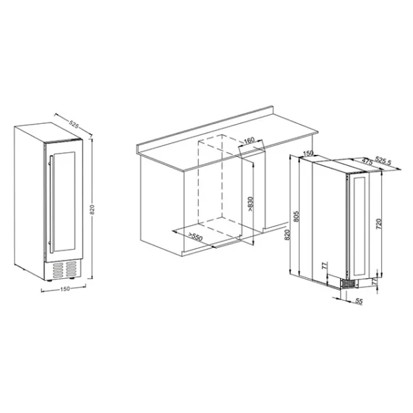 Bottles Wine Cooler, BWC22BC, 23L - view 6