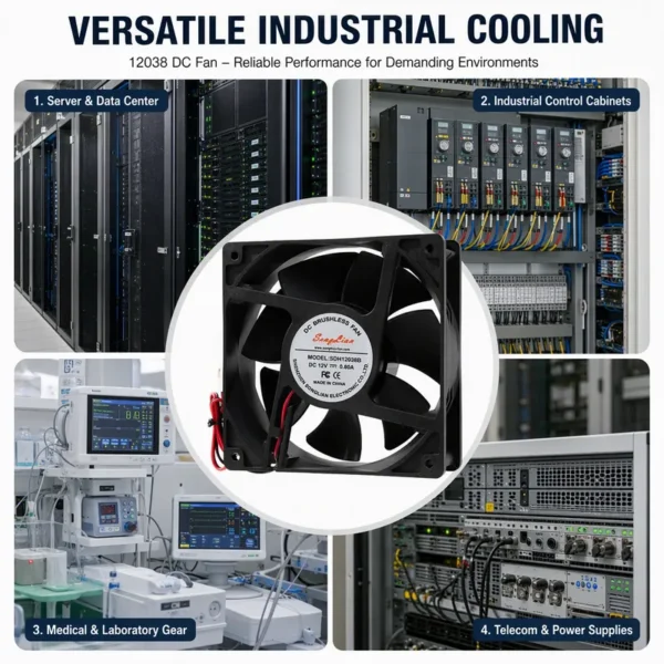 Brushless Axial Cooling Fan, 120x120x38mm, 12V, 24V, 48V - view 6