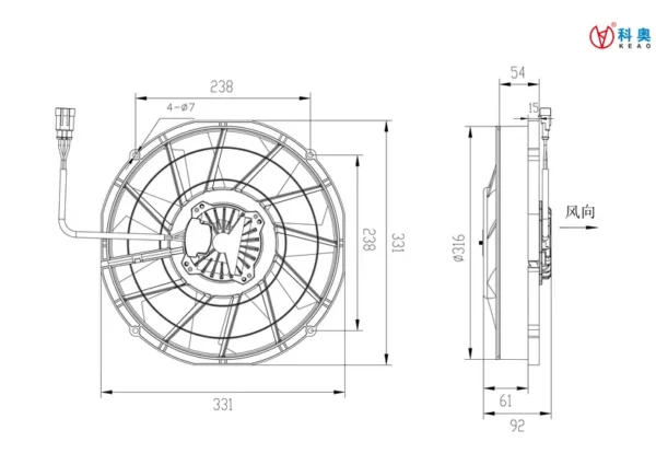 Brushless Condenser, 12inch, 12V/24V, Axial, KLNFW259E - view 4