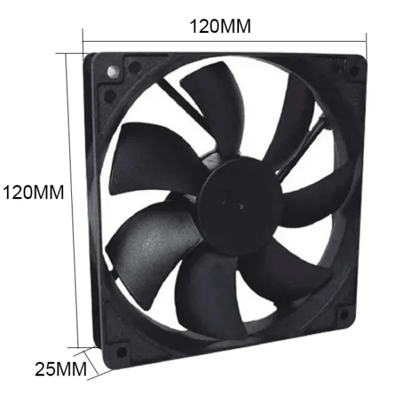 Brushless Cooling Fan, 120mm, 12025mm, Axial, 12V - view 3