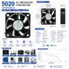 Brushless Cooling Fan, 5020, 12V, 24V, Axial - view 5