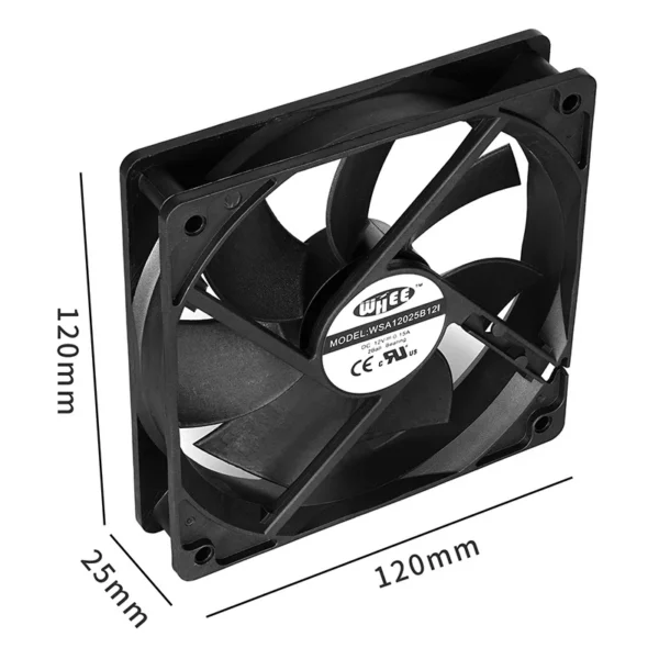 Brushless Fan, 120mm, Axial, 120x120x25, 12v - view 5