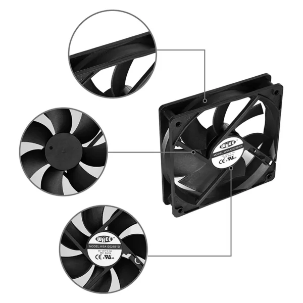 Brushless Fan, 120mm, Axial, 120x120x25, 12v - view 6