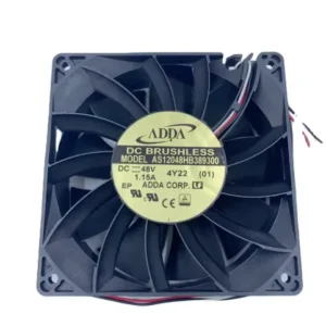 Brushless Fan, ADDA, AS12048HB389B00, 48V, 12038, Plastic