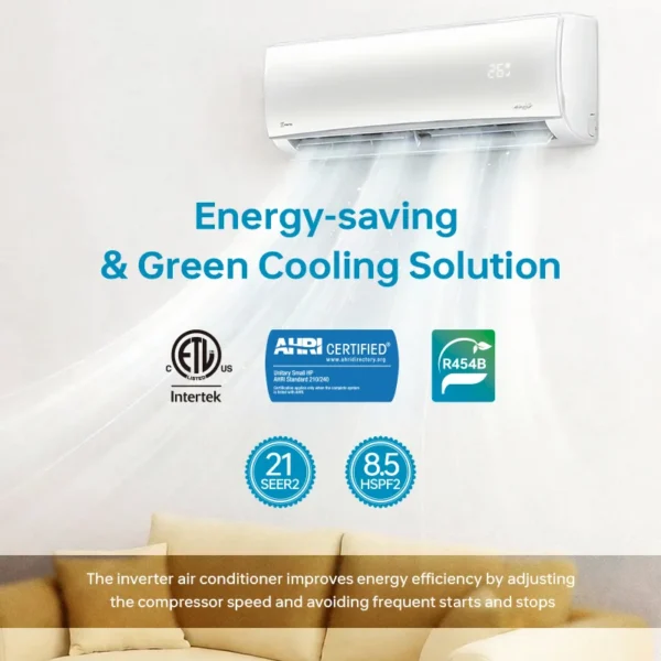 Btuh Split Air Conditioner, 9000-36000, Inverter, 115V/230V - view 2
