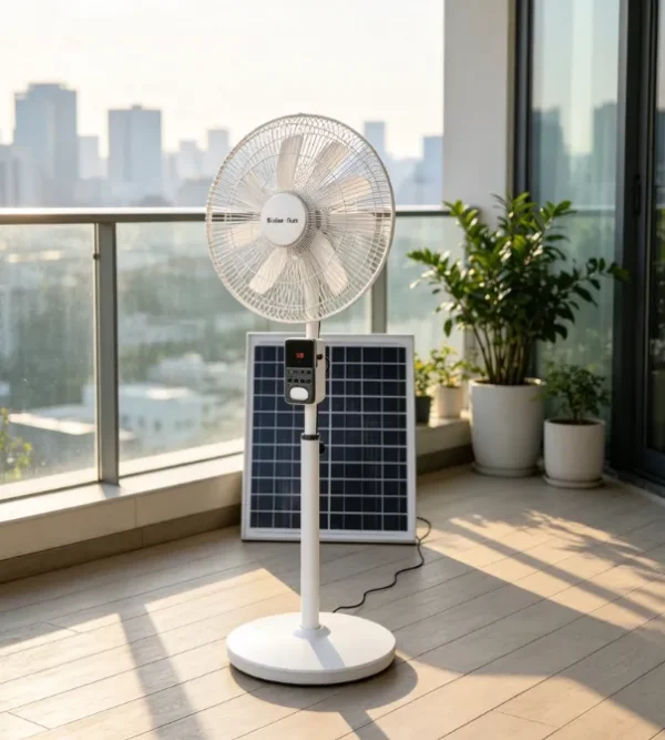 Camping Solar Stand Fan, USB, 25W, ABS - view 2