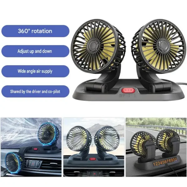 Car Fan, 360, 10W, ABS - view 3