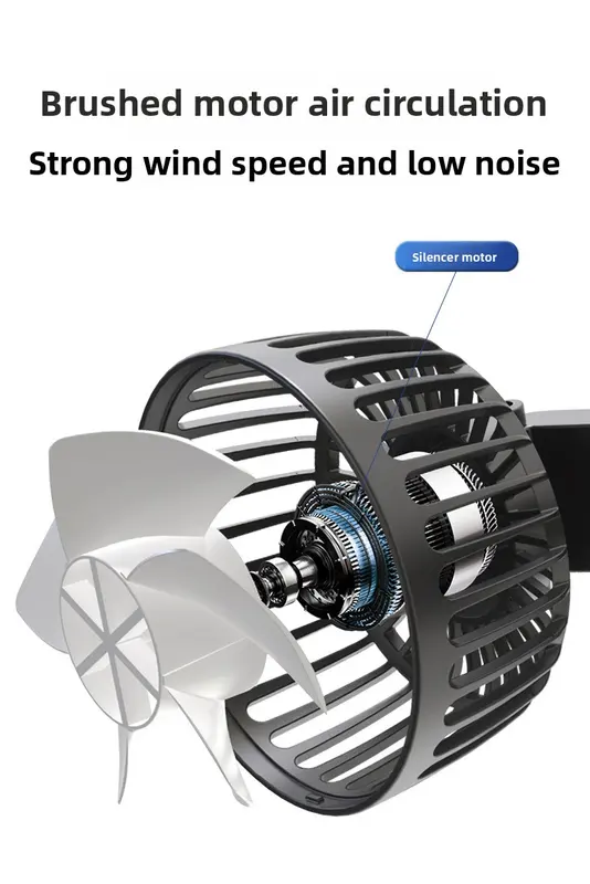 Car Seat Cooling Fan, Portable, 12V, USB, Plastic - view 5