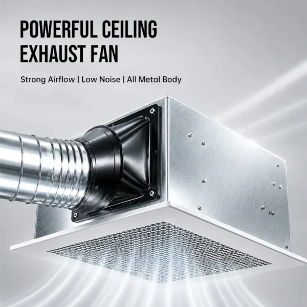 Ceiling Bathroom Exhaust Fan, 400m³/h, 12-Inch - view 2