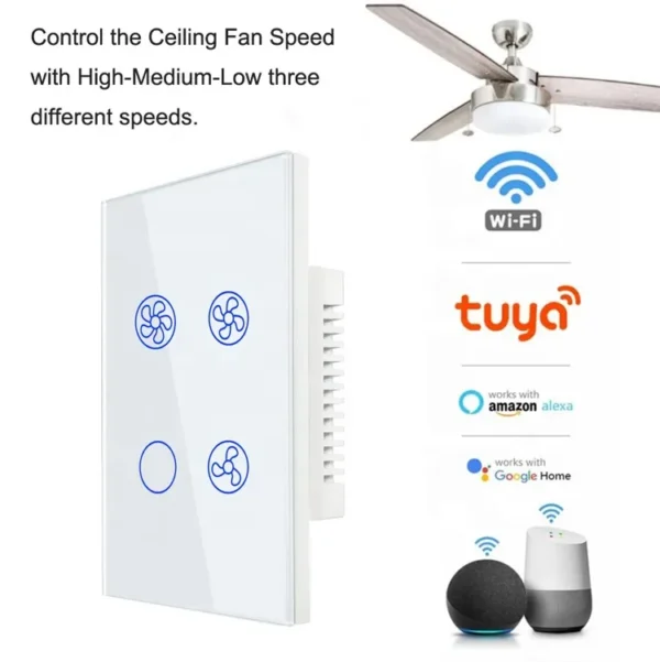 Ceiling Fan, 110-240V AC, Fireproof Pc - view 4