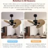 Ceiling Fan, 110v, 3D - view 5
