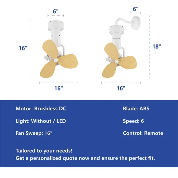 Ceiling Fan, 16", LED, 5-Speeds - view 2