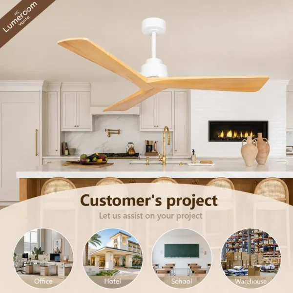 Ceiling Fan, 35W, Solid Wood + Metal - view 4