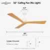 Ceiling Fan, 35W, Solid Wood + Metal - view 5
