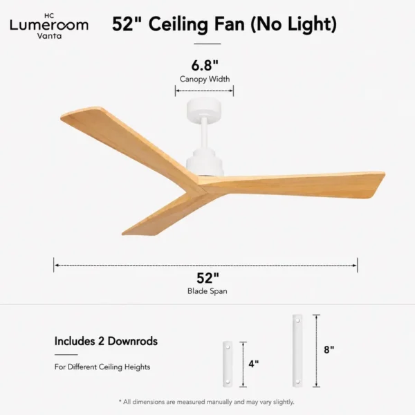 Ceiling Fan, 35W, Solid Wood + Metal - view 5
