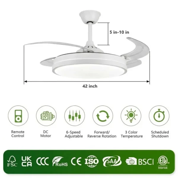 Ceiling Fan, 42-Inch, Copper - view 2