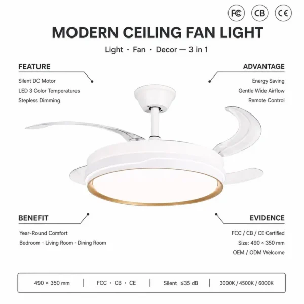 Ceiling Fan, 42-Inch, LED - view 4