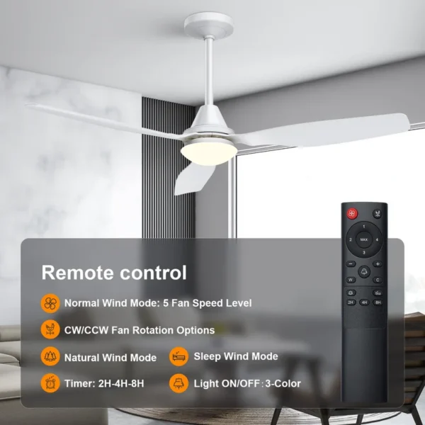 Ceiling Fan, 48-Inch, Brushless, LED, Plastic - view 4