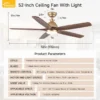 Ceiling Fan, 52", BLDC, Copper - view 3