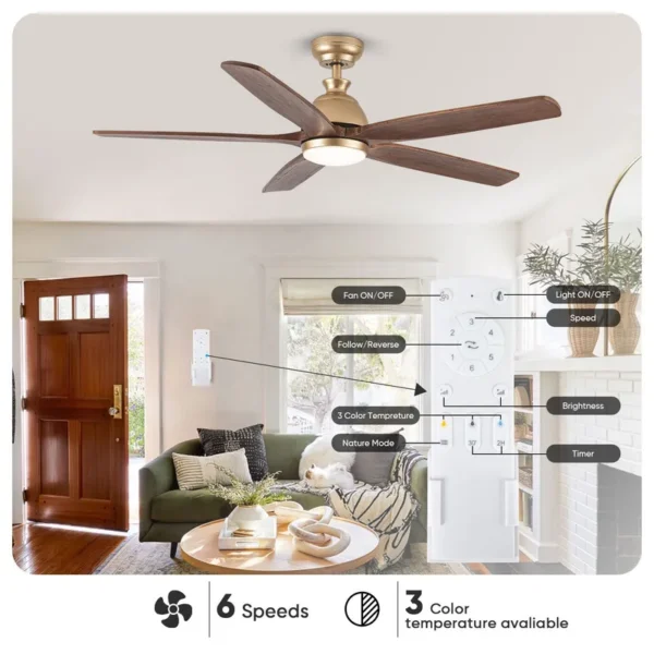 Ceiling Fan, 52", BLDC, Copper - view 5