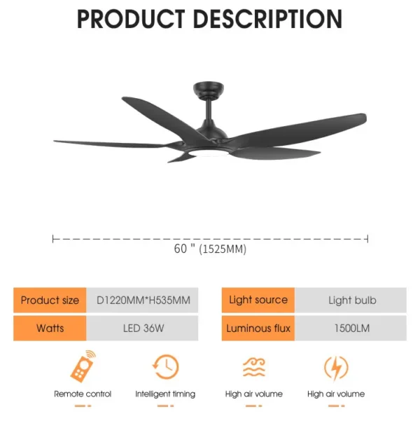 Ceiling Fan, 52-Inch, 10, Metal - view 6