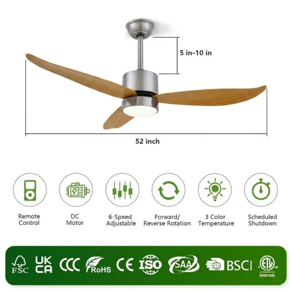 Ceiling Fan, 52-Inch, Abs, LED, 10-Year - view 2
