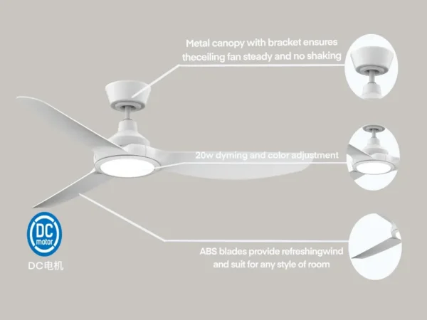 Ceiling Fan, 52-Inch, LED, ABS - view 4