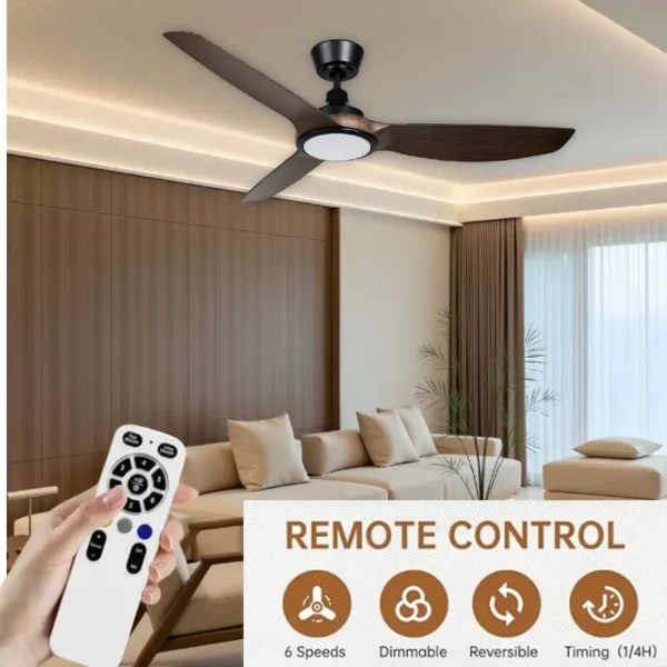 Ceiling Fan, 52-Inch, LED, ABS, 220V - view 2