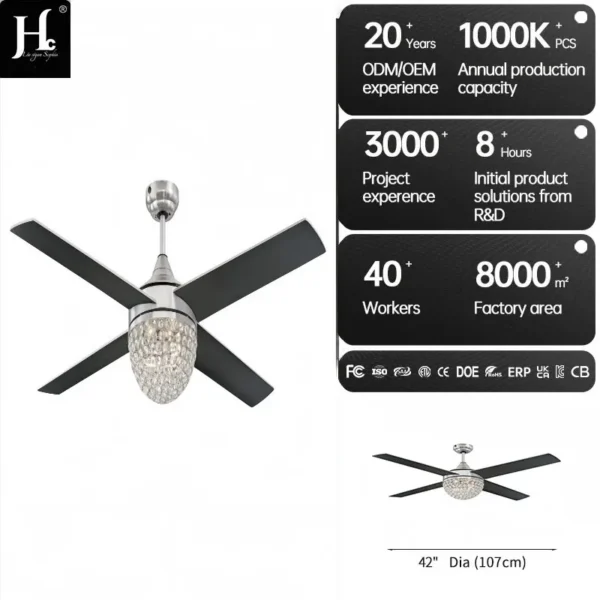 Ceiling Fan, 52'', LED, BLDC - view 3