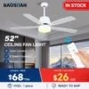 Ceiling Fan, 52Inch, FE+Plywood blade, F5131