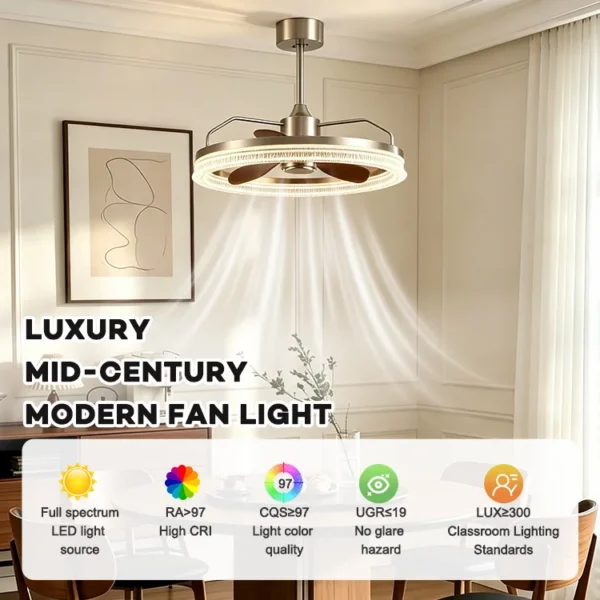 Ceiling Fan, 58W, 70W, Aluminum - view 2
