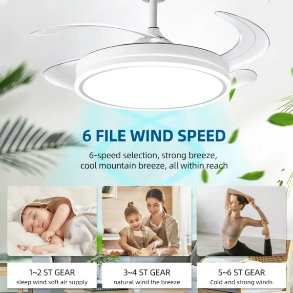 Ceiling Fan, 6-Speed, LED, 42cm - view 4