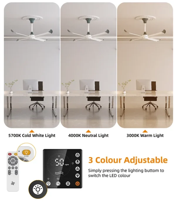 Ceiling Fan, 60-120in, 110 V, 100W - view 6