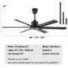 Ceiling Fan, 60inch, 72inch, Aluminum, BLDC - view 6